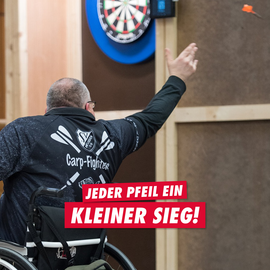 darts wheelchair man