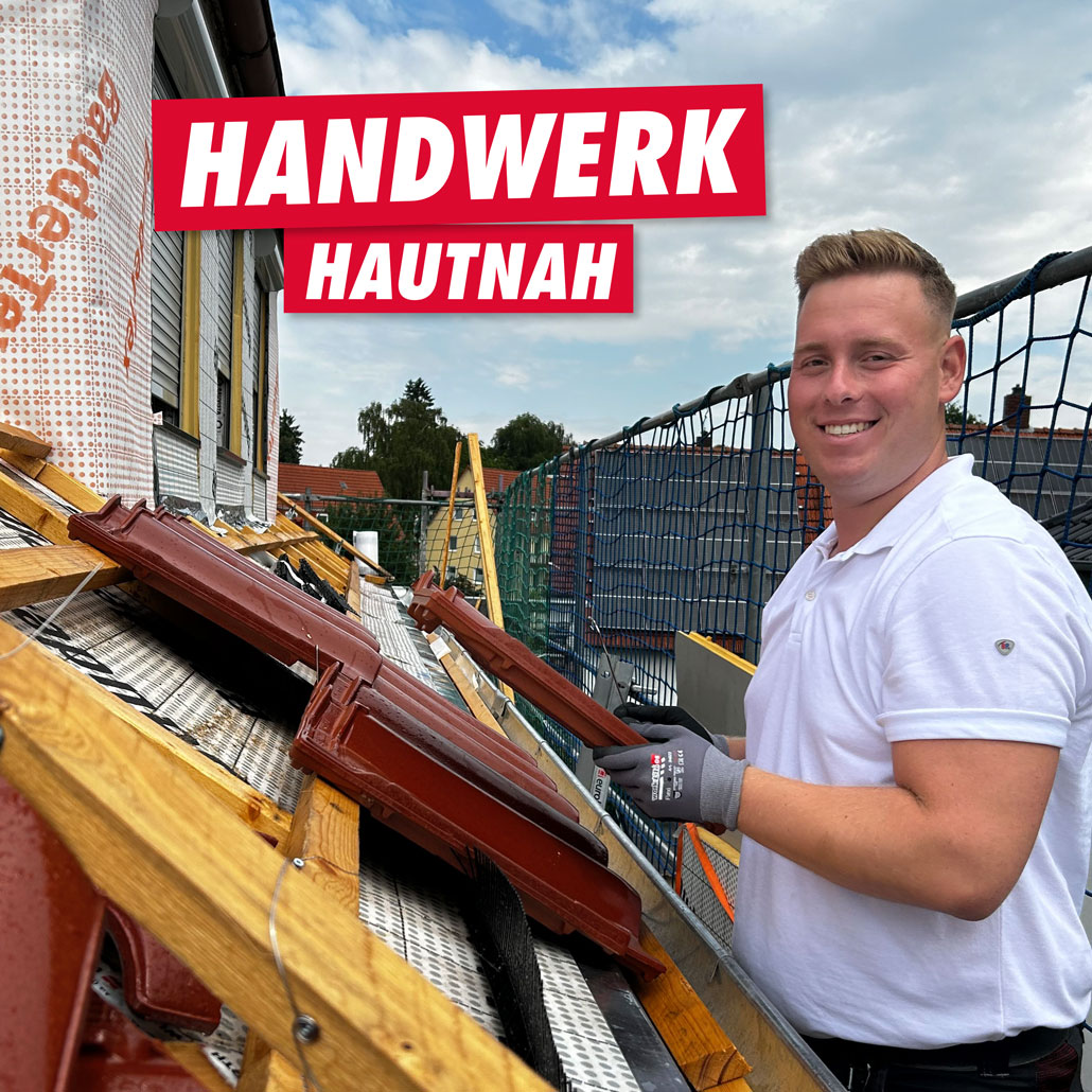 Dachdecker Christian Vogel mit der Headline Handwerk Hautnah